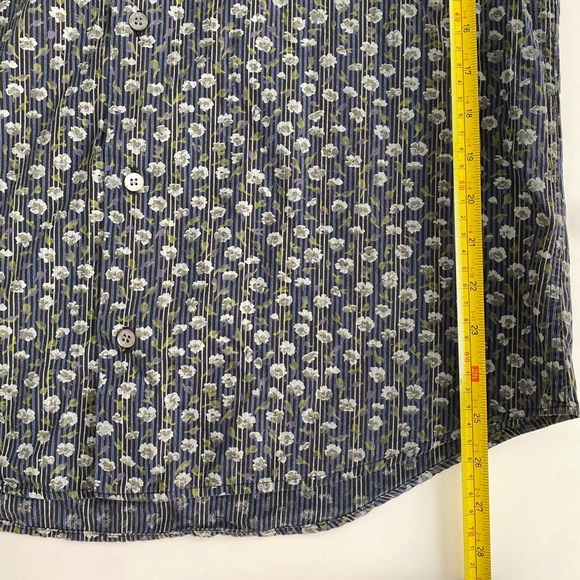 Ted Baker Men's Floral Sz 3 US M Flip Cuff Button Down Long Sleeve Shirt Spring - Picture 4 of 12